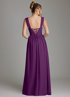 Azazie Caterina Bridesmaid Dresses Grape A-Line Corset Chiffon Dress image6