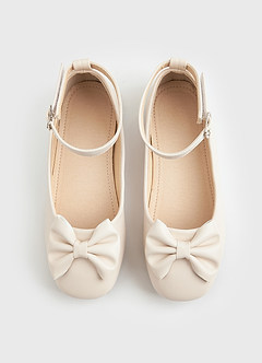 front Bow Ankle Strap Girl's Flat Shoes