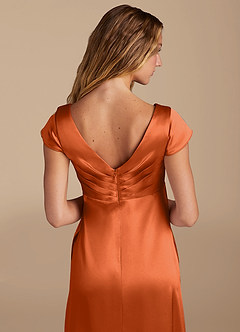 Azazie Allessia Maternity Bridesmaid Dresses A-Line Metallic Satin Floor-Length Dress image6