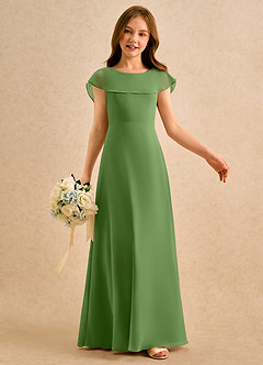Azazie Kittie Girls Formal Flower Girl Klänningar Klä A-Line i Chiffong image6
