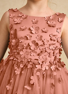 Azazie Lana Flower Girl Dresses MAI TAI A-Line Sleeveless Matte Satin Dress image6