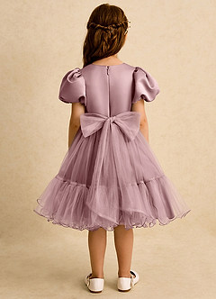 Azazie Cocoa Abiti da Ragazza di Fiori Abito Principessa in Tulle Plissettato Rosa Polverosa image6