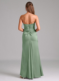 Azazie Lucille Vestidos de damas de honor Vestido de Matcha de Satén Elástico de Corte Sirena Convertible con Sin tirantes image2