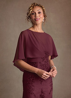 Azazie Amrita Abiti per la Madre della Sposa Abito Sirena in Chiffon Pizzo Cabernet image5