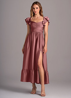 Azazie Anaya Bridesmaid Dresses Amethyst A-Line Sweetheart Neckline Stretch Satin Convertible Dress image1
