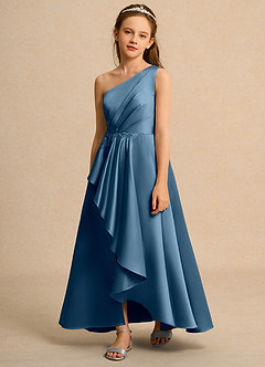 Azazie Taffy Junior Formal Flower Girl Klänningar Klä A-Line i Matt satäng Spets image1