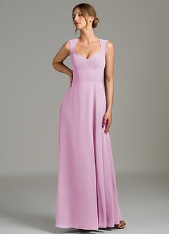 Azazie Gwendolyn Bridesmaid Dresses Candy Pink A-Line Sweetheart Neckline Chiffon Dress image1