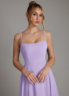 Azazie Elita Brautjungfernkleider A-Linie Plissee Chiffon Kleid Flieder image3