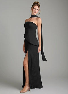 Azazie Tierney Bridesmaid Dresses Black A-Line Strapless Chiffon Convertible Dress image8