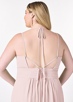 Azazie Farren Brautjungfernkleider Wandelbar A-Linie Plissee Chiffon Kleid Zartrosa image14