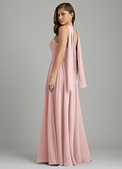 Azazie Tammy Bridesmaid Dresses Powder Pink A-Line Corset Chiffon Dress image2