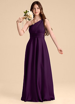 Azazie Charlize Junior Klä av A-Line i Stretch Satin Plisserad image6