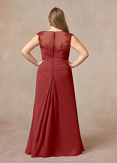 Azazie Libby Mother of the Bride Dresses Rust A-Line Scoop Sequins Chiffon Dress image8
