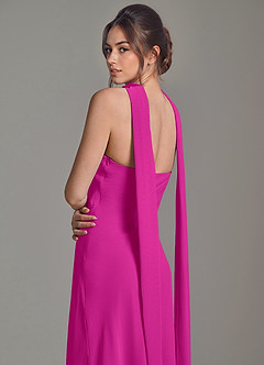 Azazie Ilana Bridesmaid Dresses Fuchsia A-Line Strapless Chiffon Dress image6