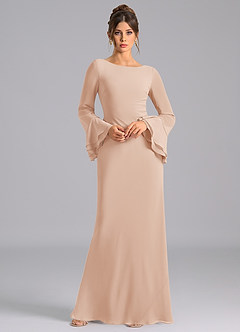 Azazie Leone Jurken voor bruidsmeisjes Jurk van Chiffon met Zeemeermin Korset Engelse Roos image3