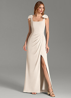 Azazie Adalynn Bridesmaid Dresses White Alabaster Mermaid Pleated Chiffon Dress image3