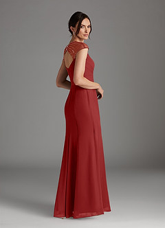 Azazie Blanchett Final Sale Rust Mermaid Sequins Chiffon Dress image3