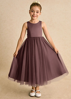 Azazie Solia Robe Demoiselle D'honneur Fillette Robe Princesse en Tulle Arc Expresso image2