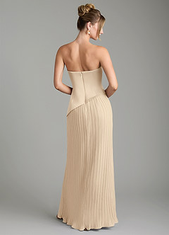 Azazie Tierney Bridesmaid Dresses Champagne A-Line Strapless Chiffon Convertible Dress image13