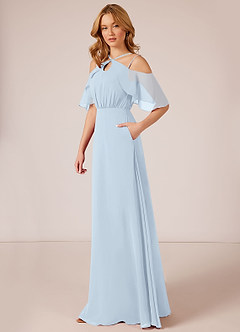 Azazie Adele Bridesmaid Dresses A-Line Ruched Chiffon Floor-Length Dress image4
