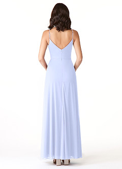 Azazie Evalin Vestidos de madrinha de casamento Vestir Lavanda de Malha de Linha A com Plissado image2