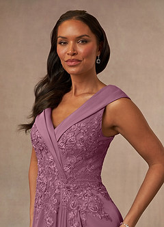 Azazie Calathea Mother of the Bride Dresses Vintage Mauve A-Line Lace Dress image5