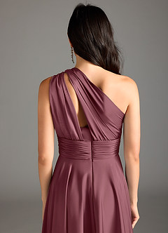 Azazie Charlize Jurken voor bruidsmeisjes Jurk van Stretch Satijn met A-lijn One-shoulder Woestijnroos image8
