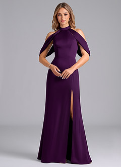 Azazie Bonny At-home Try On Dresses Eucalyptus Mermaid Off the Shoulder Stretch Satin Dress image4