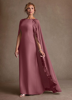 Azazie Artemisia Mother of the Bride Dresses Desert Rose Sheath Lace Chiffon Dress image4