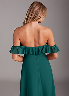 Azazie Lyra Bridesmaid Dresses Peacock A-Line Chiffon Convertible Dress image8