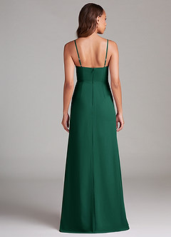 Azazie Maci Bridesmaid Dresses Emerald Sheath Pleated Chiffon Dress image7