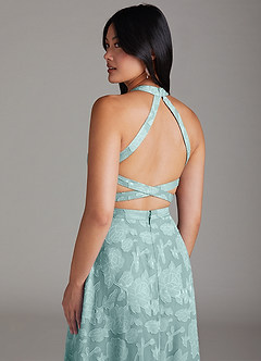 Azazie Clarice Jurken voor bruidsmeisjes Jurk van Bloemen Burn-out met A-Lijn Zijsplit De Nevel image6