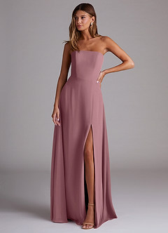 Azazie Wren Brautjungfernkleider Wandelbar A-Linie Seitliche Cut-Outs Chiffon Kleid Amethyst image1