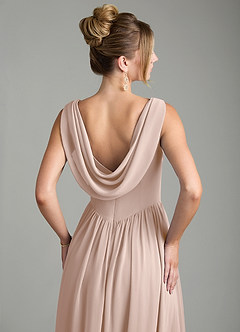 Azazie Novi Brautjungfernkleider A-Linie Plissee Chiffon Kleid Englisches Rosa image2