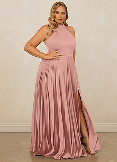 Christian Siriano Bridal for Azazie 1007 Bridesmaid Dresses Rosette A-Line Pleated Stretch Satin Dress image10