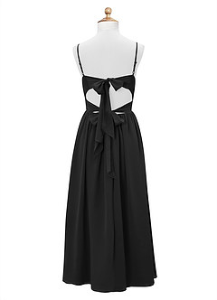 Azazie Zeya Junior Black A-Line Chiffon Dress image8