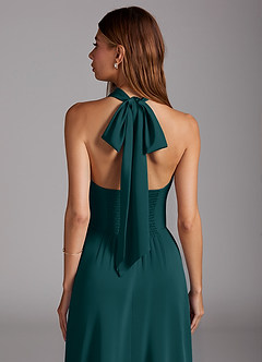 Azazie Myra Brautjungfernkleider A-Linie Seitliche Cut-Outs Stretch-Satin Kleid Kiefer image2