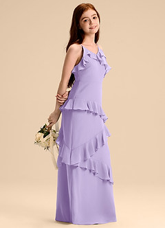 Azazie Evara Junior Abito A-Line in Chiffon Lilla image1