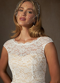 Azazie Ginnie Trouwjurken Jurk van Kant met A-Lijn Diamant Wit Champagne image7