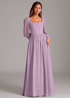 Azazie Maree Bridesmaid Dresses Wisteria A-Line Corset Chiffon Dress image4