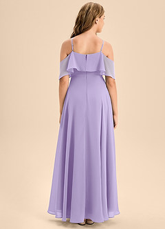 Azazie Tessabelle Junior Lilac A-Line Off the Shoulder Chiffon Dress image2