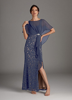 Azazie Lemus Mother of the Bride Dresses Stormy Taupe Sheath Sequins Chiffon Dress image3