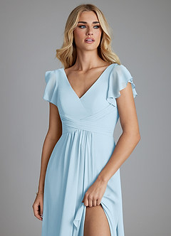Azazie Omari Bridesmaid Dresses Sky Blue A-Line Chiffon Dress image5