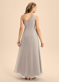 Azazie Brooke Junior Abito A-Line in Chiffon Spacco Laterale Gelo image2