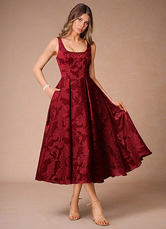 Abito Midi Rosso Rubino Alba image4
