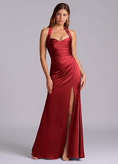 Azazie Destiny Bridesmaid Dresses Scarlet Mermaid Sweetheart Neckline Stretch Satin Dress image7