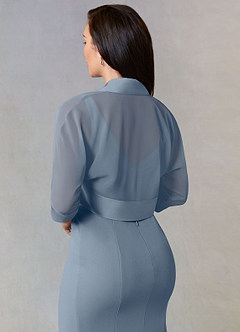 front Azazie Mae Chiffon And Satin Wrap