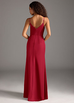 Azazie Deandra Bridesmaid Dresses Scarlet Mermaid Pleated Chiffon Dress image6