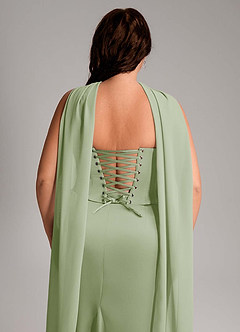 Azazie Sorrel Vestidos de damas de honor Vestido de Salvia Polvorienta de Satén Elástico de Corte Sirena Convertible con Sin tirantes image5