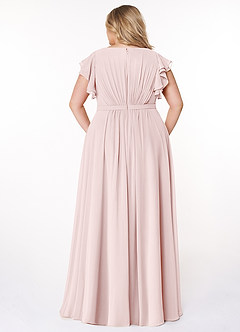 Azazie Daphne Modest Bridesmaid Dresses A-Line Ruffled Chiffon Floor-Length Dress image7